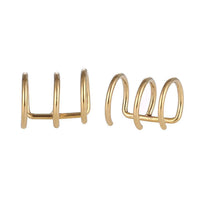 Load image into Gallery viewer, Ear cuffs, fake Helix, Ohrklemme aus Edelstahl golden dreilagig Ohrschmuck - chic - net.de
