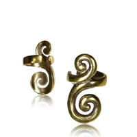 Load image into Gallery viewer, Ear cuffs Ohrklemmen Fake Helix 19 mm zwei Spiralen Ring Messing antik golden - chic - net.de
