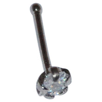 Load image into Gallery viewer, Edelstahl Nasenstecker 0,8 mm Nostril weiß Zirkonia - chic - net.de
