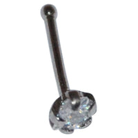 Load image into Gallery viewer, Edelstahl Nasenstecker 0,8 mm Nostril weiß Zirkonia - chic - net.de
