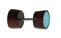 Load image into Gallery viewer, Fake Holz Plug Piercing crushed Türkis Inlay Sonoholz Edelstahl unisex - chic - net.de
