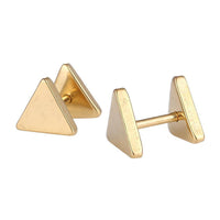 Load image into Gallery viewer, Fake Piercing Edelstahl Schraubverschluss Expander golden Dreieckige Platten 8 mm - chic - net.de
