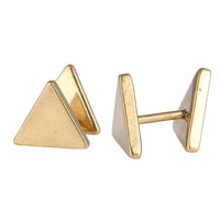 Load image into Gallery viewer, Fake Piercing Edelstahl Schraubverschluss Expander golden große Dreiecke Höhe 10 mm - chic - net.de
