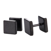 Load image into Gallery viewer, Fake Piercing Edelstahl Schraubverschluss Expander schwarz große Quadrate 7 mm - chic - net.de
