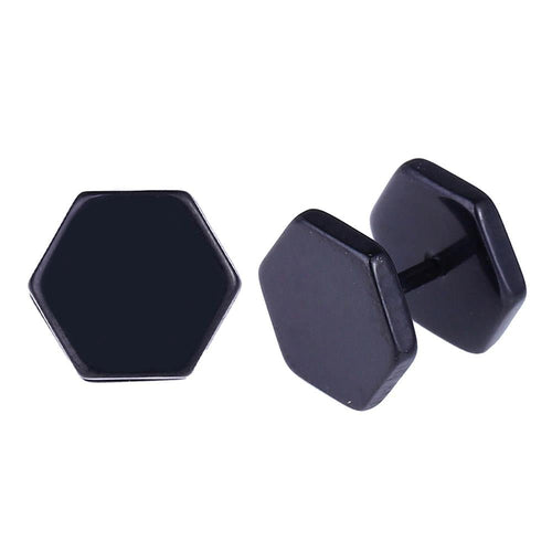 Fake Piercing Edelstahl Schraubverschluss Expander schwarz sechs Eck 8 mm - chic - net.de