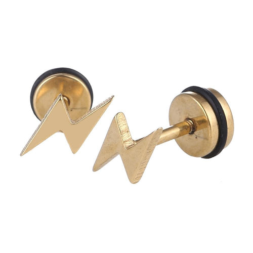 Fake Piercing Expander golden Blitz Schaubverschluss Edelstahl - chic - net.de