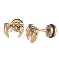 Load image into Gallery viewer, Fake Piercing Expander golden Gebiss Vampier Zähne Schaubverschluss Edelstahl - chic - net.de

