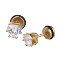 Load image into Gallery viewer, Fake Piercing Expander golden Zirkonia Stein weiß Herzform Schaubverschluss Edelstahl - chic - net.de
