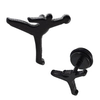 Load image into Gallery viewer, Fake Piercing Expander schwarz Mann Sportler Basketball Schaubverschluss Edelstahl - chic - net.de
