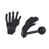 Load image into Gallery viewer, Fake Piercing Expander schwarz Skelett Hand Schaubverschluss Edelstahl - chic - net.de
