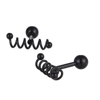 Load image into Gallery viewer, Fake Piercing Expander schwarz Spirale waagerecht mit Kugelaufsatz Schaubverschluss Edelstahl - chic - net.de
