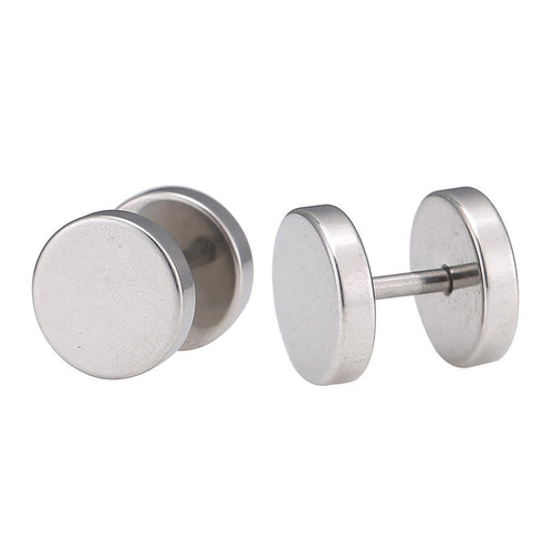 Fake Piercing Expander silberfarben Ø 9 mm Edelstahl Schraubverschluss - chic - net.de