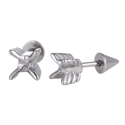 Fake Piercing Expander silberfarben Pfeil Schaubverschluss Edelstahl - chic - net.de