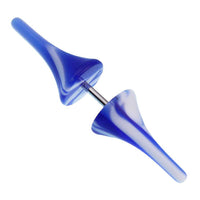 Load image into Gallery viewer, Fake Piercing Spikes mit blau - weißem Verlauf Kunststoff mit Edelstahl Stab 1mm - chic - net.de
