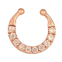 Load image into Gallery viewer, Fake Septum Piercing rosegold weiß Zirkonia Edelstahl - chic - net.de
