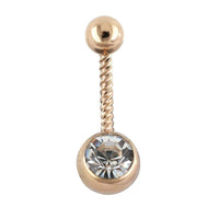 Load image into Gallery viewer, Glitzer Bauchnabel Piercing Zirkonia Edelstahl gedreht - chic - net.de
