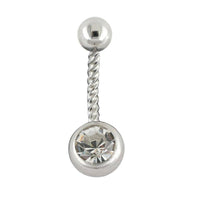 Load image into Gallery viewer, Glitzer Bauchnabel Piercing Zirkonia Edelstahl gedreht - chic - net.de
