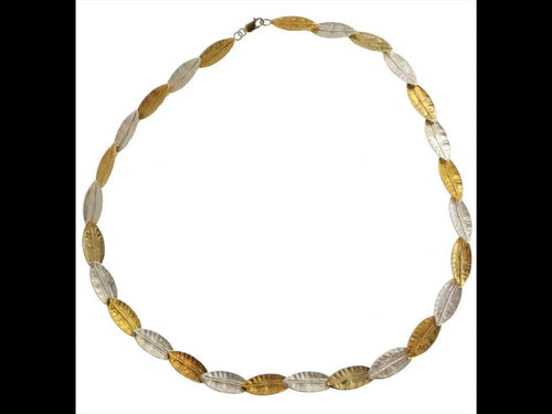 Halskette Silber 925 vergoldet Blätter gold 25cm - chic - net.de