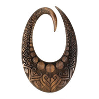 Load image into Gallery viewer, Holz Dehnschnecke Ohr Piercing dunkel oval Herzen 6mm - chic - net.de

