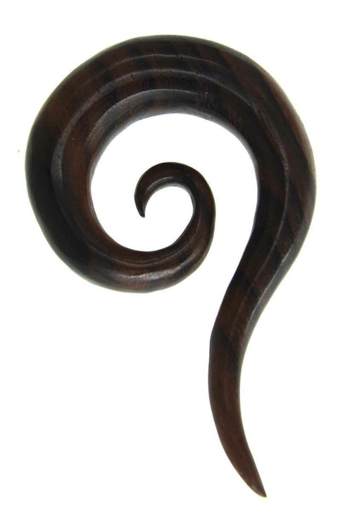 Holz Piercing Dehnschnecke Spirale lange Spitze dunkel - chic - net.de