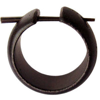 Load image into Gallery viewer, Holz Pin Creolen handgeschnitzt abgerundet dunkelbraun Horn - Pin Ohrringe 20 mm - chic - net.de
