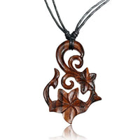 Cargar imagen en el visor de la galería, Holzkette Schwan Lilien Holz gemasert Sonoholz Baumwolle Unisex verstellbar - chic - net.de
