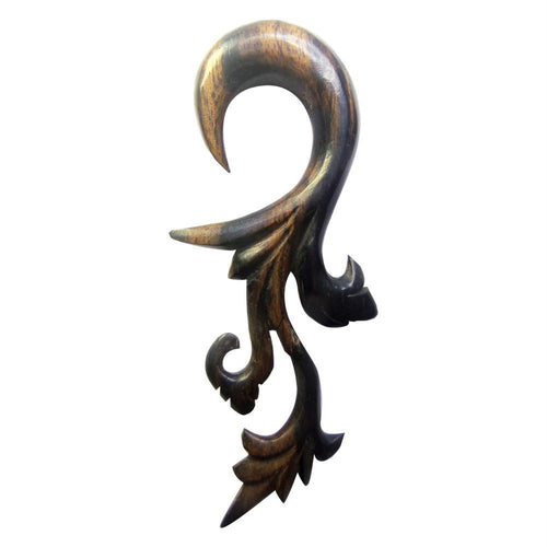 Sonoholz hell dunkel braun 8mm Lobe Piercing Hook Blüte