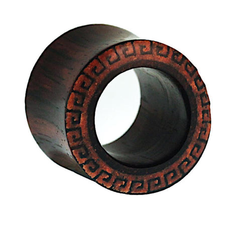 Tunnel Sonoholz griechisch Rand rot crushed Stein Inlay double flared