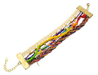 Load image into Gallery viewer, Ibiza Messing Armband mehrlagig golden beige Perlen nickelfrei antik Tribal 17,8 cm Karabiner - chic - net.de
