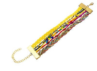 Load image into Gallery viewer, Ibiza Messing Armband mehrlagig golden gelb Perlen nickelfrei antik Tribal 17,8 cm Karabiner - chic - net.de
