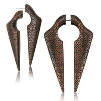 Load image into Gallery viewer, Javanisches Batik Fake Piercing Narra - Holz Ohrring 1mm - chic - net.de
