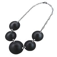 Load image into Gallery viewer, Ketten kurze Halskette Edelstahl schwarz fünf Kreise Ausbuchtung 54 cm - chic - net.de
