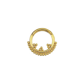 Load image into Gallery viewer, Klapp Segment Ring Piercing Edelstahl Punkte Dreiecke - chic - net.de
