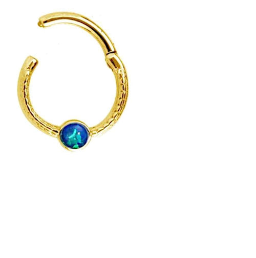 Klapp Segment Ring Piercing gold rotgold Opal Punkte - chic - net.de