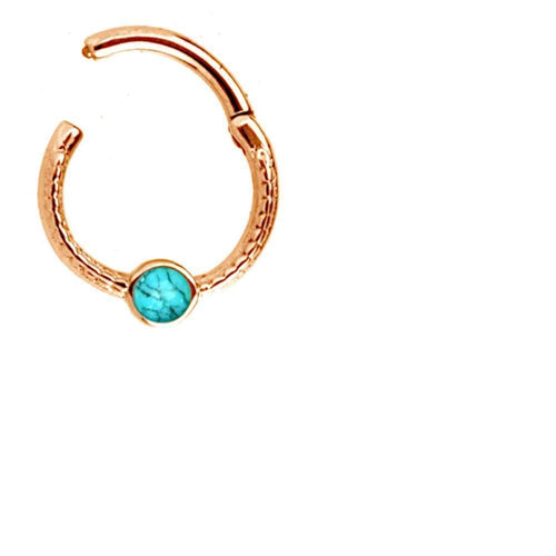 Klapp Segment Ring Piercing gold rotgold Türkis - chic - net.de