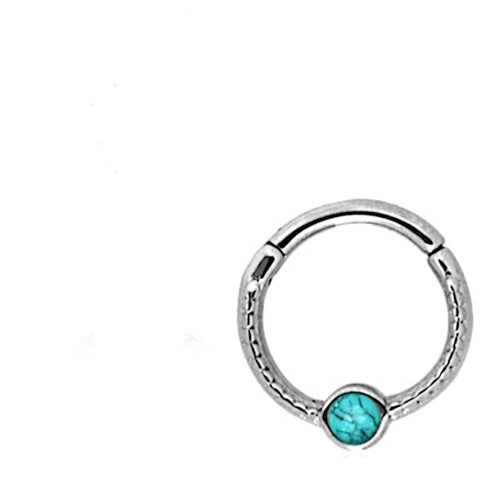 Klapp Segmentring Piercing Edelstahl Stein Punkte - chic - net.de