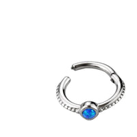 Load image into Gallery viewer, Klapp Segmentring Piercing Edelstahl unten Steine Punkte - chic - net.de

