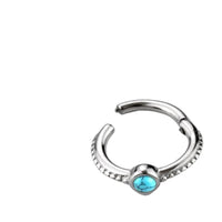 Load image into Gallery viewer, Klapp Segmentring Piercing Edelstahl unten Steine Punkte - chic - net.de
