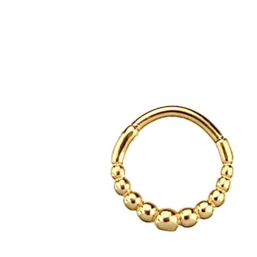 Klapp Segmentring Piercing Kugeln Edelstahl Gold PVD - chic - net.de