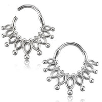 Load image into Gallery viewer, Klapp Segmentring Piercing Punkte Edelstahl Gold PVD - chic - net.de
