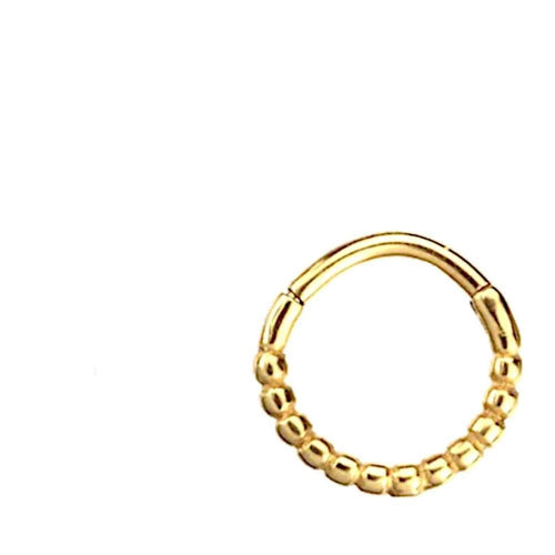 Klapp Segmentring Piercing Punkte Edelstahl Gold PVD - chic - net.de