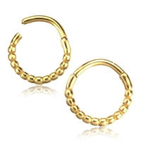 Load image into Gallery viewer, Klapp Segmentring Piercing Punkte Edelstahl Gold PVD - chic - net.de
