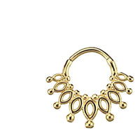 Load image into Gallery viewer, Klapp Segmentring Piercing Punkte Edelstahl Gold PVD - chic - net.de
