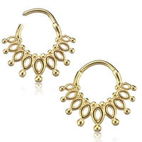 Load image into Gallery viewer, Klapp Segmentring Piercing Punkte Edelstahl Gold PVD - chic - net.de
