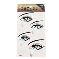 Load image into Gallery viewer, Klebetattoo Augen weinend Pupille hellblau Tränen traurig 4 Motive 1 Bogen - chic - net.de
