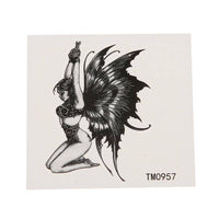 Load image into Gallery viewer, Klebetattoo Fee Flügel Frau gefesselt Fantasy schwarz weiß 1 Motiv 1 Bogen - chic - net.de
