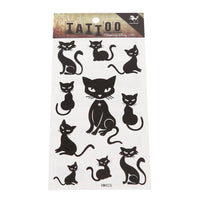 Load image into Gallery viewer, Klebetattoo Katzen Zeichentrick Comic Style schwarz 10 Motive 1 Bogen - chic - net.de
