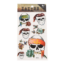 Load image into Gallery viewer, Klebetattoo Piraten Schädel Totenköpfe Comic - Style Rosen bunt 7 Motive 1 Bogen - chic - net.de
