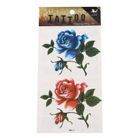 Load image into Gallery viewer, Klebetattoo Rosen rot blau gezeichnet Auqarell Effekt 2 Motive 1 Bogen - chic - net.de
