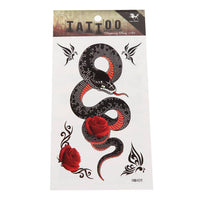 Load image into Gallery viewer, Klebetattoo Schlange schwarz rot Rose Tribal Schmetterlinge 5 Motive 1 Bogen - chic - net.de
